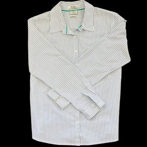 Van Heusen White and Black Casual Button Down Shirt